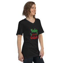 Load image into Gallery viewer, 'Baby It's Cold Outside' Unisex Short Sleeve V-Neck T-Shirt
