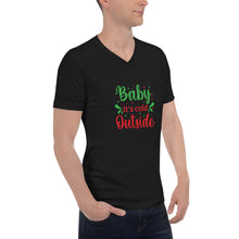Load image into Gallery viewer, 'Baby It's Cold Outside' Unisex Short Sleeve V-Neck T-Shirt