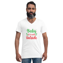 Load image into Gallery viewer, 'Baby It's Cold Outside' Unisex Short Sleeve V-Neck T-Shirt
