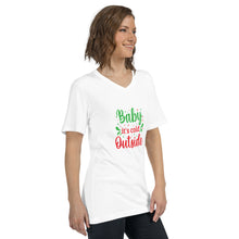 Load image into Gallery viewer, 'Baby It's Cold Outside' Unisex Short Sleeve V-Neck T-Shirt