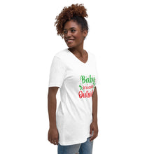 Load image into Gallery viewer, 'Baby It's Cold Outside' Unisex Short Sleeve V-Neck T-Shirt