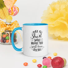 Load image into Gallery viewer, 'Life Is Short - Smile While You Still Have Teeth' Mug with Color Inside
