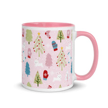 Load image into Gallery viewer, Pink Holiday Mug with Pink Color Inside