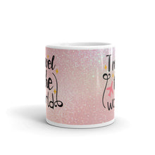 Load image into Gallery viewer, 'Travel The World - Rose Gold Pink Sparkle Print' Mug