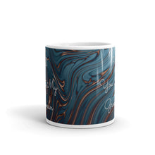 Load image into Gallery viewer, 'Will You Be My Groomsman?' Blue & Gold Swirl Glossy Mug