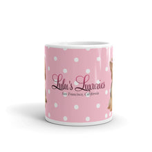 Load image into Gallery viewer, ‘Yorkshire Terrier on Pink With White Polka Dots’ Glossy Mug