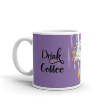 Load image into Gallery viewer, 'Drink Coffee Unicorn Purple' Mug
