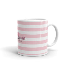 Load image into Gallery viewer, ‘Pink & White Stripes Lulu’s Luxuries Logo’ Glossy Mug
