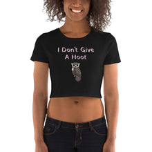 Load image into Gallery viewer, 'I Don't Give A Hoot Owl' Women’s Crop Tee