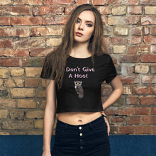 Load image into Gallery viewer, 'I Don't Give A Hoot Owl' Women’s Crop Tee