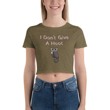 Load image into Gallery viewer, 'I Don't Give A Hoot Owl' Women’s Crop Tee