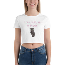 Load image into Gallery viewer, 'I Don't Give A Hoot Owl' Women’s Crop Tee