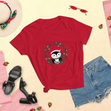 Load image into Gallery viewer, 'Penguin Wreath Holiday' Women's short sleeve t-shirt