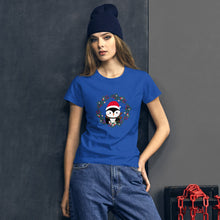 Load image into Gallery viewer, 'Penguin Wreath Holiday' Women's short sleeve t-shirt