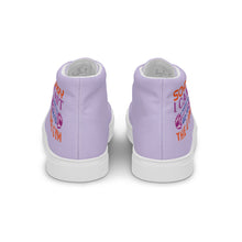 Load image into Gallery viewer, 'I'm Sorry I Can't - At The Gym' Women’s Purple High Top Canvas Shoes
