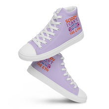 Load image into Gallery viewer, 'I'm Sorry I Can't - At The Gym' Women’s Purple High Top Canvas Shoes