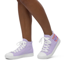 Load image into Gallery viewer, 'I'm Sorry I Can't - At The Gym' Women’s Purple High Top Canvas Shoes