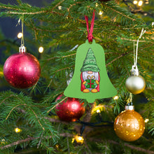 Load image into Gallery viewer, Holiday Gnome Green Wooden Ornaments