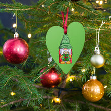 Load image into Gallery viewer, Holiday Gnome Green Wooden Ornaments