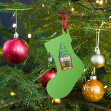 Load image into Gallery viewer, Holiday Gnome Green Wooden Ornaments