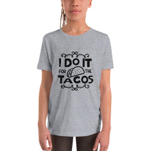 Load image into Gallery viewer, 'I Do It For The Tacos' Unisex Youth Short Sleeve T-Shirt