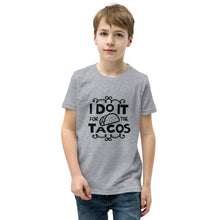 Load image into Gallery viewer, 'I Do It For The Tacos' Unisex Youth Short Sleeve T-Shirt