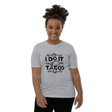 Load image into Gallery viewer, 'I Do It For The Tacos' Unisex Youth Short Sleeve T-Shirt