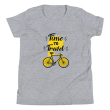 Load image into Gallery viewer, 'Time To Travel Bicycle' Unisex Youth Short Sleeve T-Shirt