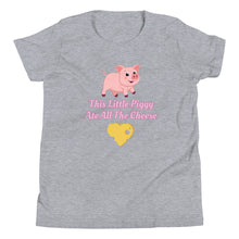 Load image into Gallery viewer, 'This Little Piggy Ate All The Cheese' Unisex Youth Short Sleeve T-Shirt
