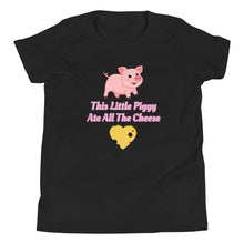 Load image into Gallery viewer, 'This Little Piggy Ate All The Cheese' Unisex Youth Short Sleeve T-Shirt