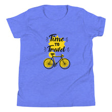 Load image into Gallery viewer, 'Time To Travel Bicycle' Unisex Youth Short Sleeve T-Shirt