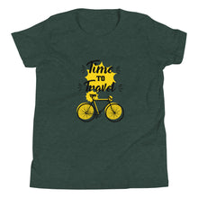 Load image into Gallery viewer, 'Time To Travel Bicycle' Unisex Youth Short Sleeve T-Shirt