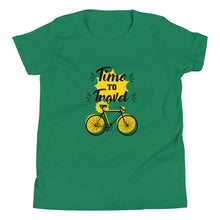 Load image into Gallery viewer, 'Time To Travel Bicycle' Unisex Youth Short Sleeve T-Shirt