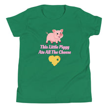 Load image into Gallery viewer, 'This Little Piggy Ate All The Cheese' Unisex Youth Short Sleeve T-Shirt
