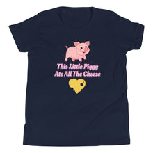 Load image into Gallery viewer, 'This Little Piggy Ate All The Cheese' Unisex Youth Short Sleeve T-Shirt