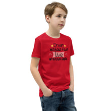 Load image into Gallery viewer, 'Dream Without Fear Live Without Limits' Unisex Youth Short Sleeve T-Shirt