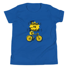 Load image into Gallery viewer, 'Time To Travel Bicycle' Unisex Youth Short Sleeve T-Shirt