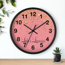 Load image into Gallery viewer, Chic Sparkling Wall Clock - Elegant Home Decor, Gift for Her, Glamorous Wall Art, Modern Timepiece, Pink and Gold Design
