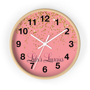 Chic Sparkling Wall Clock - Elegant Home Decor, Gift for Her, Glamorous Wall Art, Modern Timepiece, Pink and Gold Design