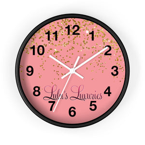 Chic Sparkling Wall Clock - Elegant Home Decor, Gift for Her, Glamorous Wall Art, Modern Timepiece, Pink and Gold Design