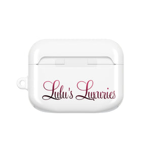 'Lulu's Luxuries' Stylish AirPod Cases, Personalized AirPod Cover, Trendy Headphone Cases, Gift for Music Lovers, Cute Tech Accessories