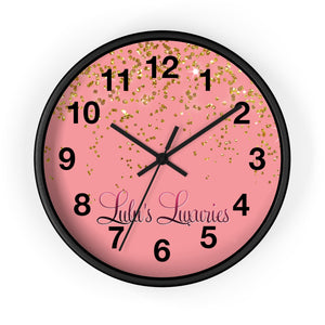Chic Sparkling Wall Clock - Elegant Home Decor, Gift for Her, Glamorous Wall Art, Modern Timepiece, Pink and Gold Design