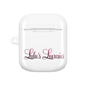 'Lulu's Luxuries' Stylish AirPod Cases, Personalized AirPod Cover, Trendy Headphone Cases, Gift for Music Lovers, Cute Tech Accessories