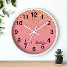 Load image into Gallery viewer, Chic Sparkling Wall Clock - Elegant Home Decor, Gift for Her, Glamorous Wall Art, Modern Timepiece, Pink and Gold Design

