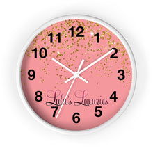 Load image into Gallery viewer, Chic Sparkling Wall Clock - Elegant Home Decor, Gift for Her, Glamorous Wall Art, Modern Timepiece, Pink and Gold Design
