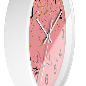Chic Sparkling Wall Clock - Elegant Home Decor, Gift for Her, Glamorous Wall Art, Modern Timepiece, Pink and Gold Design