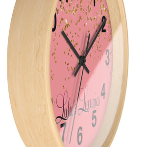 Chic Sparkling Wall Clock - Elegant Home Decor, Gift for Her, Glamorous Wall Art, Modern Timepiece, Pink and Gold Design