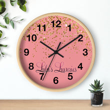 Load image into Gallery viewer, Chic Sparkling Wall Clock - Elegant Home Decor, Gift for Her, Glamorous Wall Art, Modern Timepiece, Pink and Gold Design
