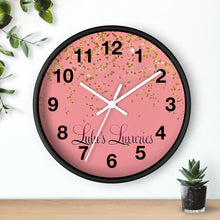 Load image into Gallery viewer, Chic Sparkling Wall Clock - Elegant Home Decor, Gift for Her, Glamorous Wall Art, Modern Timepiece, Pink and Gold Design
