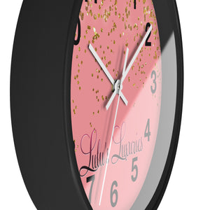 Chic Sparkling Wall Clock - Elegant Home Decor, Gift for Her, Glamorous Wall Art, Modern Timepiece, Pink and Gold Design